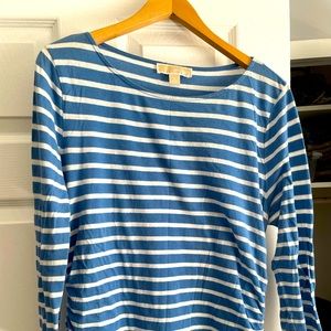 Michael by Michael Kors blue with white stripes boat neck tunic